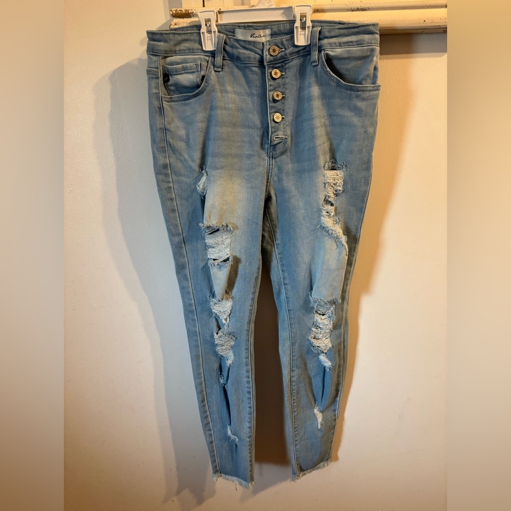 KanCan High Rise Light Blue Distressed Jeans